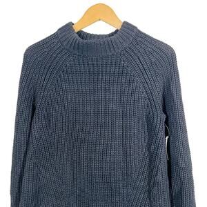 NEW! Goodthreads Cable Knit Mock Neck Sweater Long Sleeve Casual Black - S